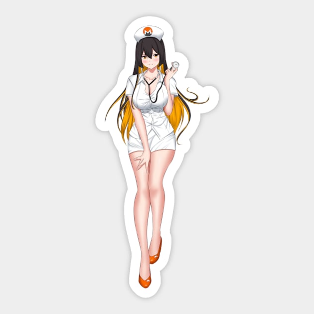 Nurse Monerochan Sticker by Monero Art Fund